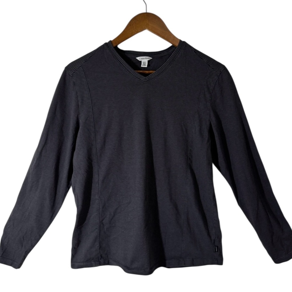 Calvin Klein Charcoal Gray Long Sleeve Top